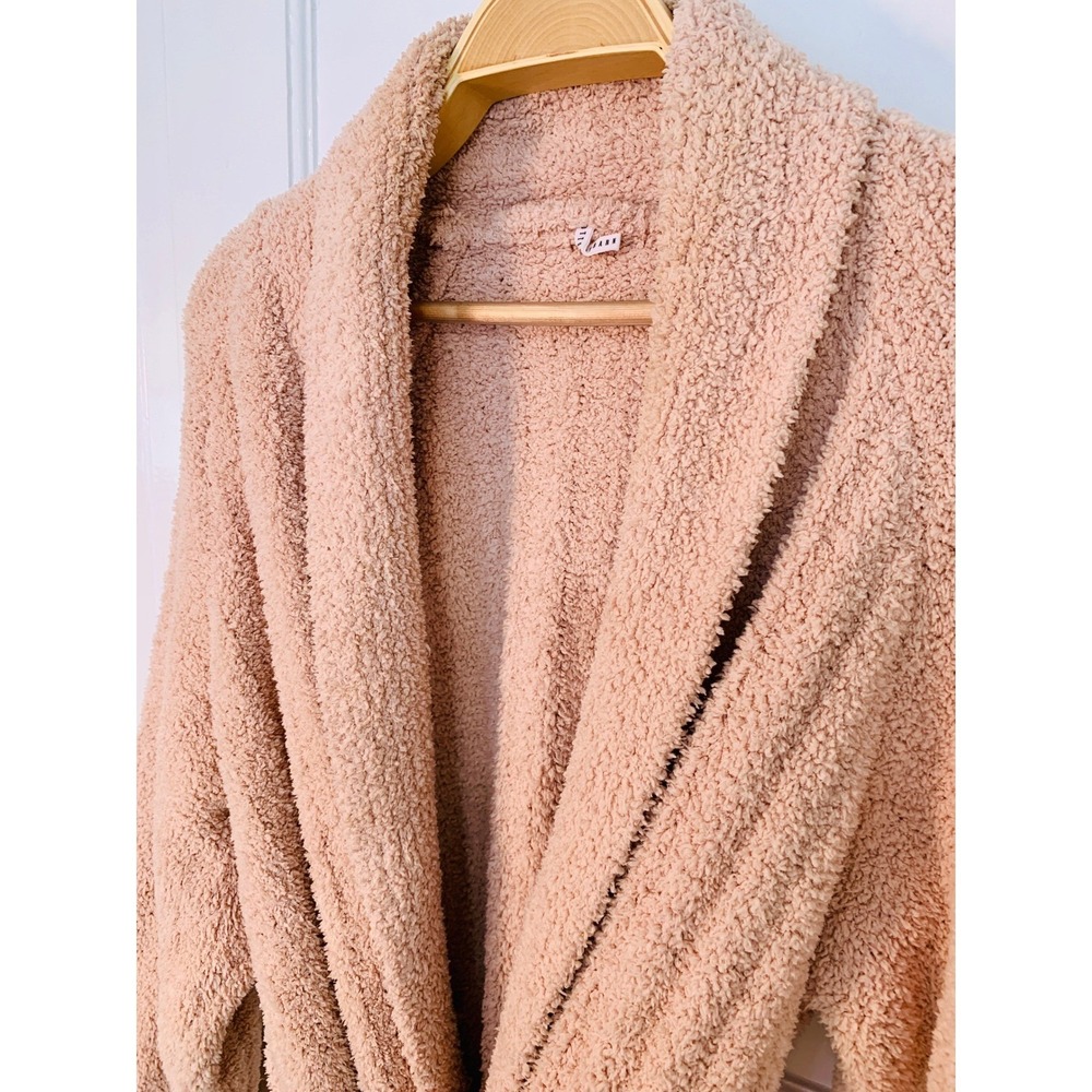 Pottery‎ Barn Teddy Bear Cozy Ribbed Robe Blush Pink Plush Shawl Collar / Medium - Picture 3 of 13